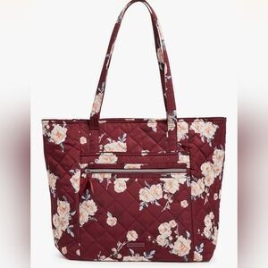 Vera Bradley Burgundy Quilted Floral Tote